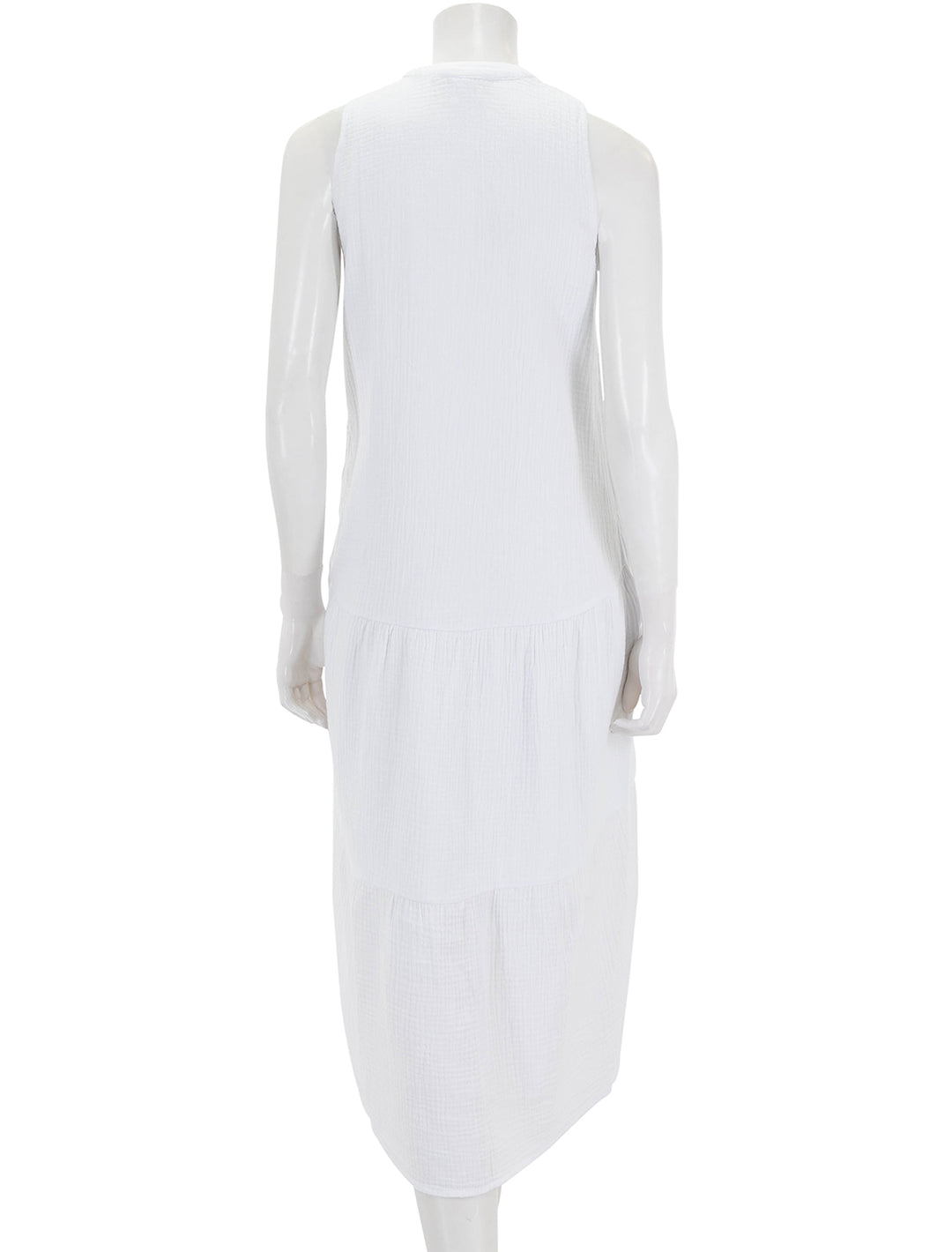 Back view of Splendid's sumner gauze maxi dress in white.