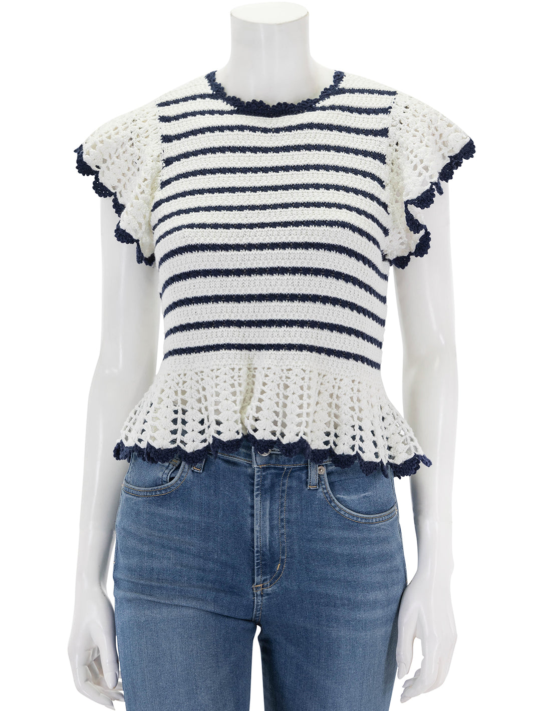 Front view of Rails' coen top in anadia stripe knit.