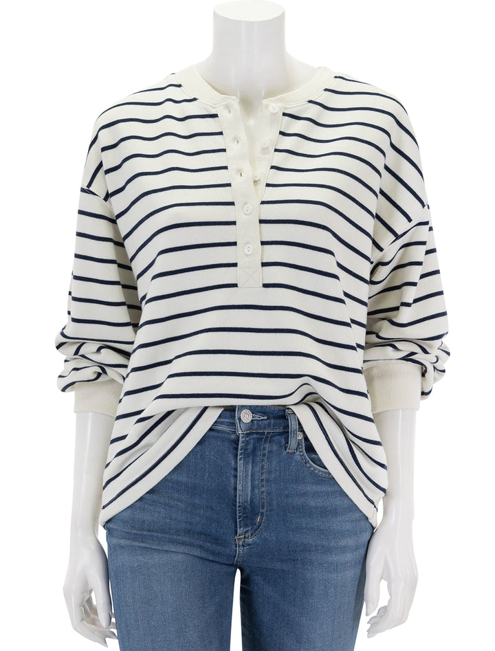 Front view of Rails' joan top in sailor stripe.