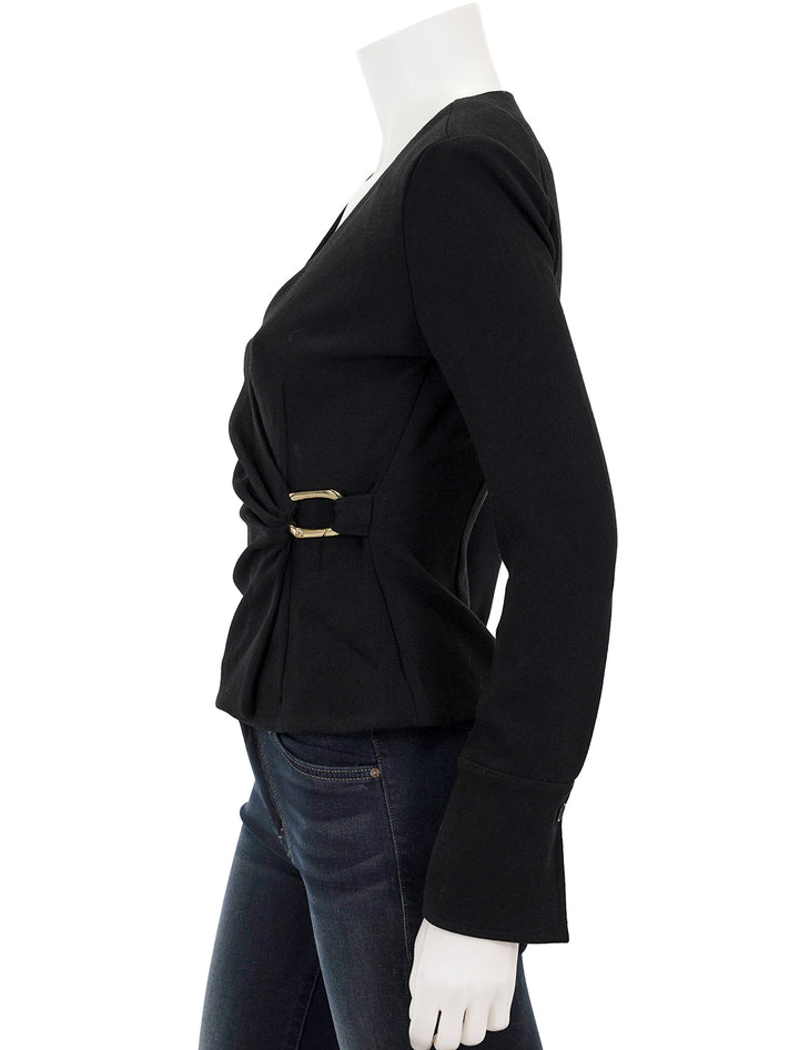 Side view of Anine Bing's joey top in black.