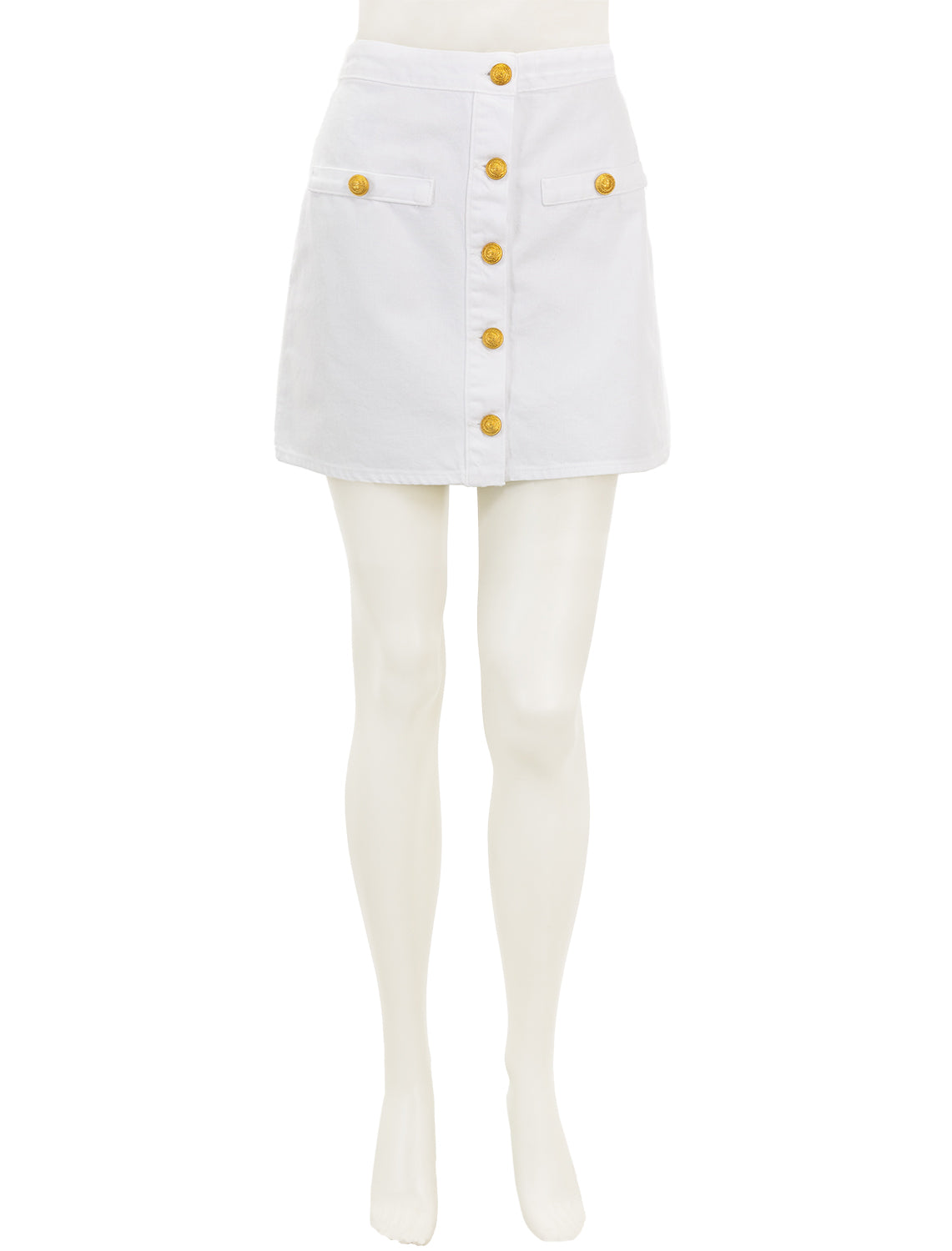 kris button front mini skirt in blanc Twigs