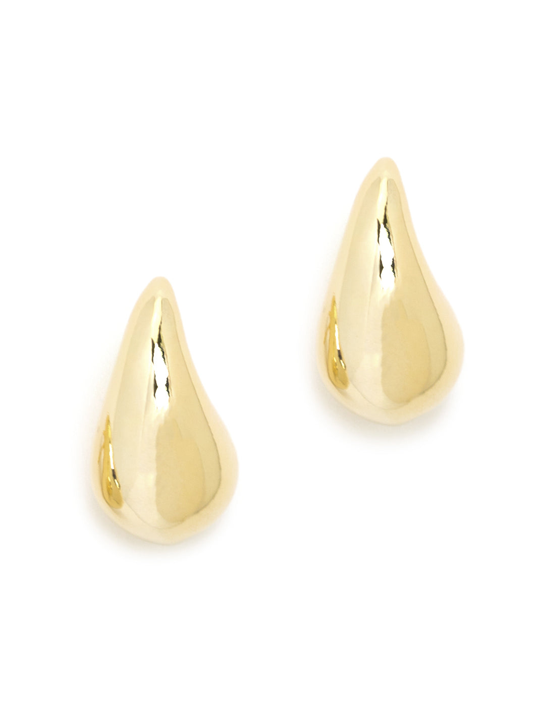 Front view of AV Max's Large Puff Teardrop Earrings in Gold.