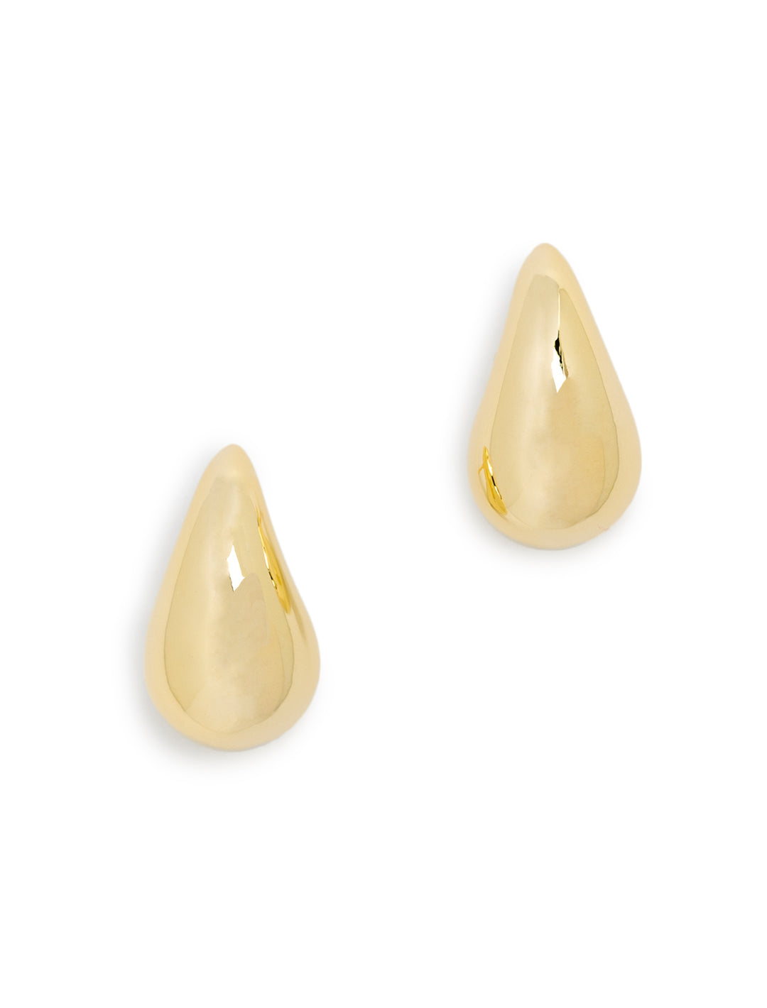 Front view of AV Max's Small Puff Teardrop Earrings in Gold.