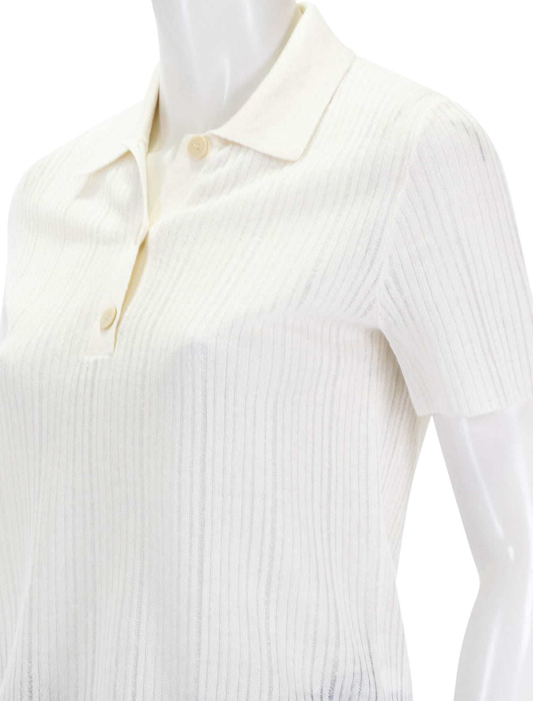 close up view of cropped polo in bone