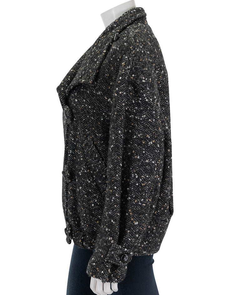 Side view of Isabel Marant Etoile's hanis jacket in black.