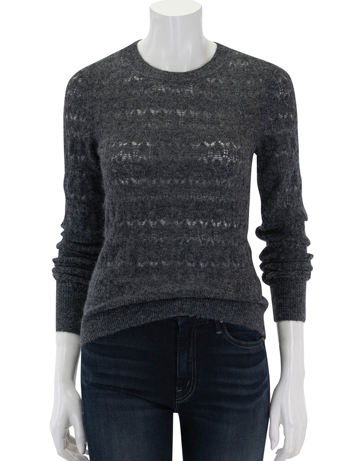 Front view of Isabel Marant Etoile's acia sweater in dark grey.