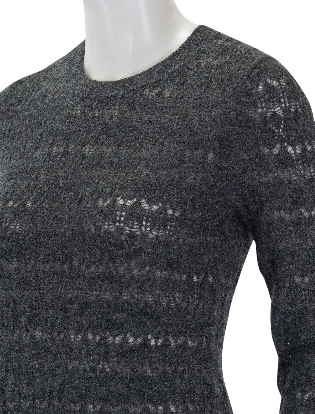 Close-up view of Isabel Marant Etoile's acia sweater in dark grey.