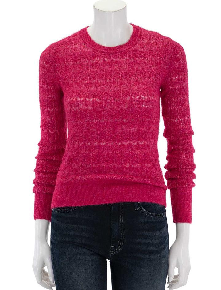 Front view of Isabel marant etoile's acia pullover in raspberry.