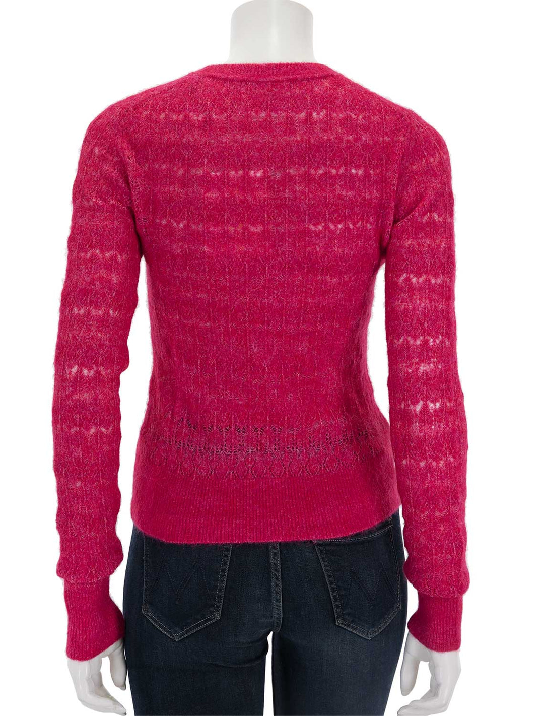 Back view of Isabel marant etoile's acia pullover in raspberry.