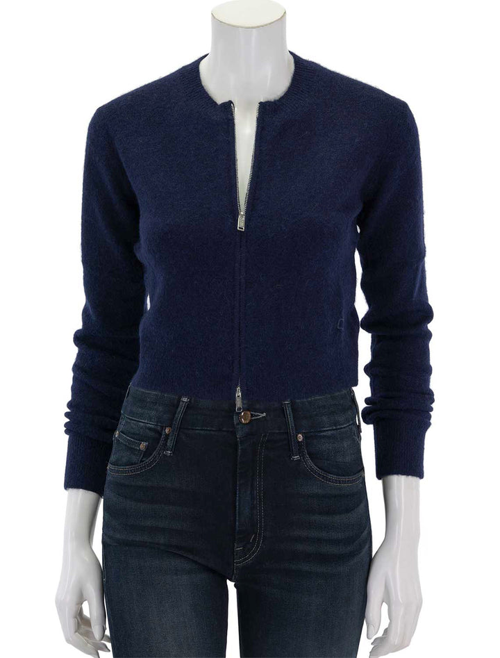 Front view of Isabel Marant Etoile's oaka cardi in midnight.