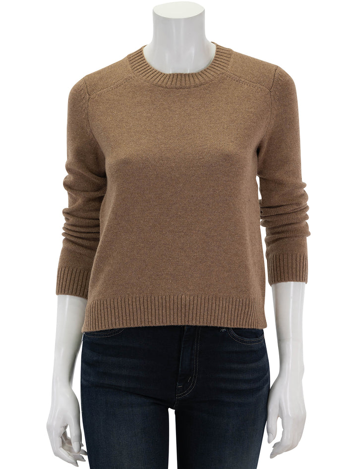 Front view of Isabel Marant Etoile's ludma zip accent pullover in camel.