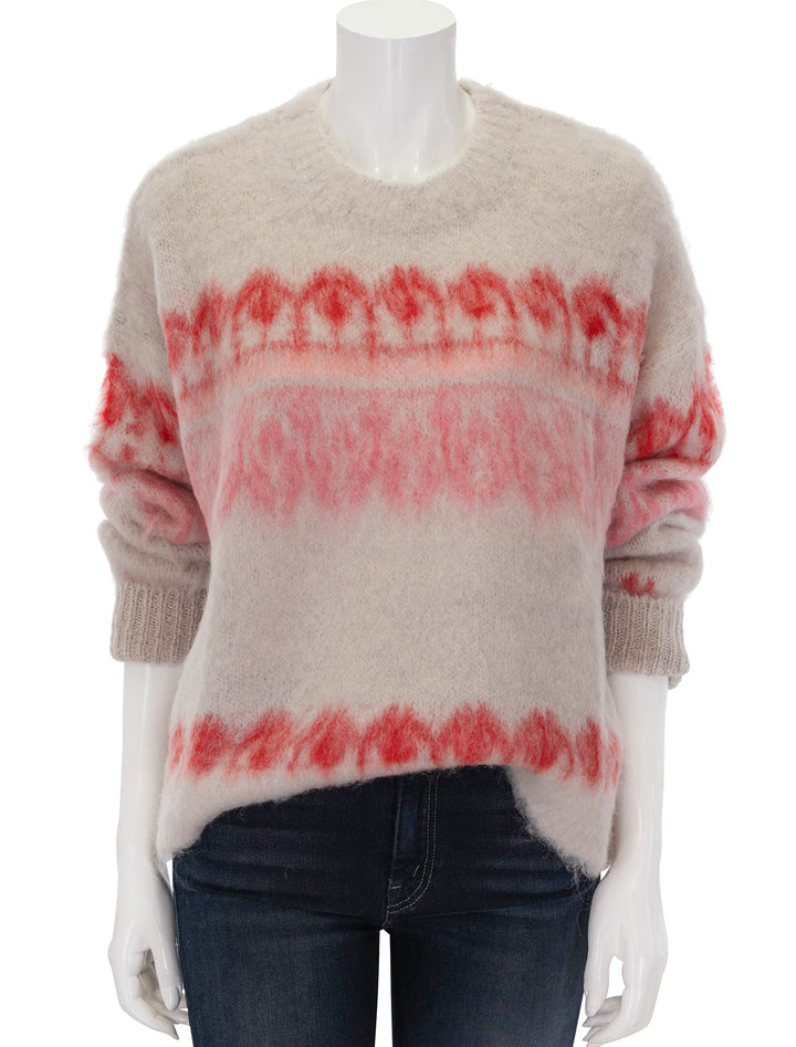 Front view of Isabel Marant Etoile's dully pullover in raspberry.