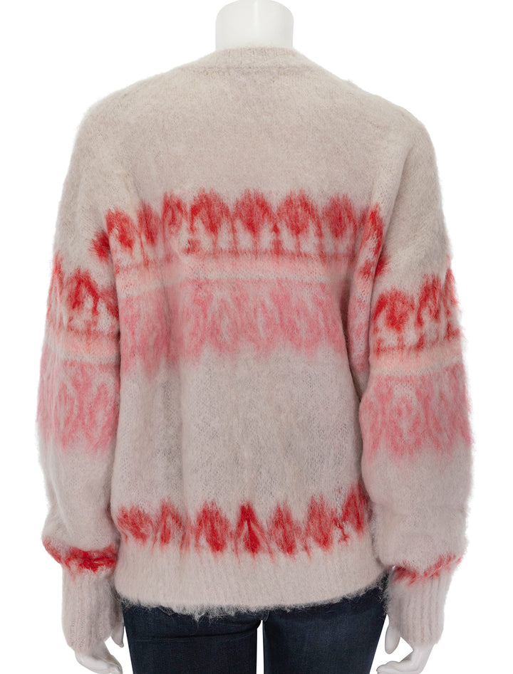 Back view of Isabel Marant Etoile's dully pullover in raspberry.