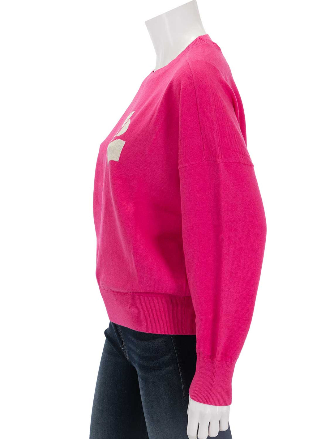 Side view of Isabel marant etoile's marisans pullover in orchid.