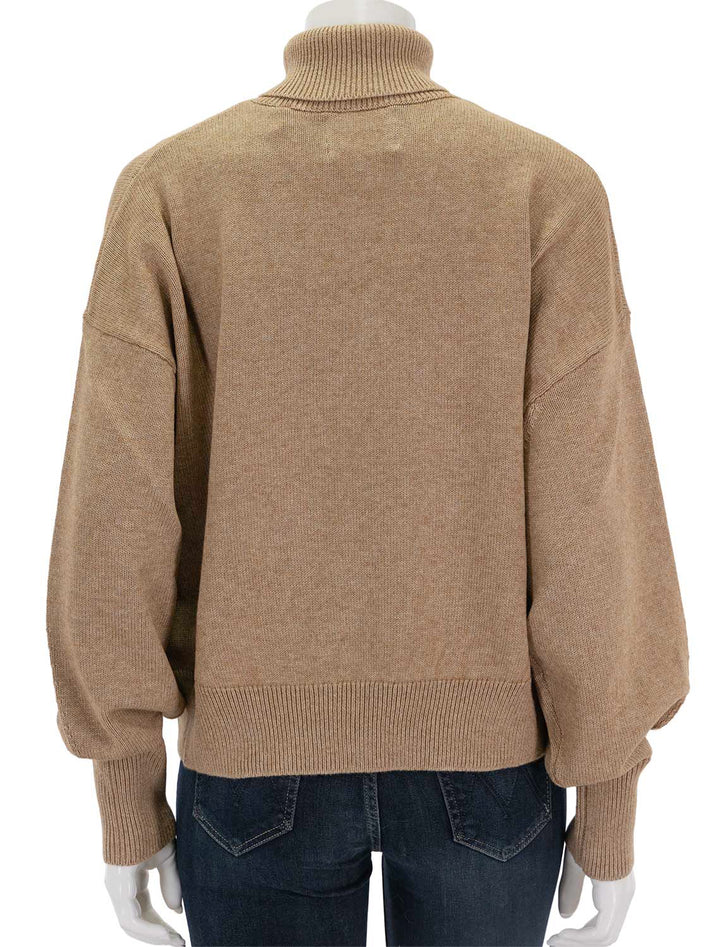 Back view of Isabel Marant Etoile's nash turtleneck in camel.