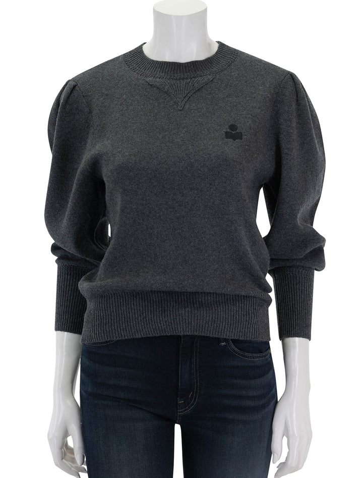 Front view of Isabel Marant Etoile's kelaya pullover in anthracite.