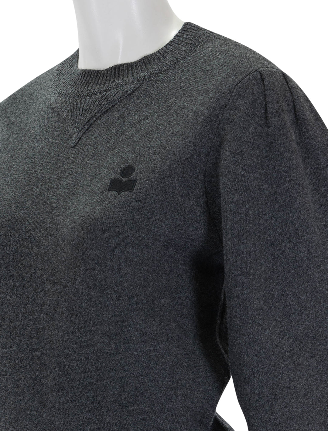 Close-up view of Isabel Marant Etoile's kelaya pullover in anthracite.