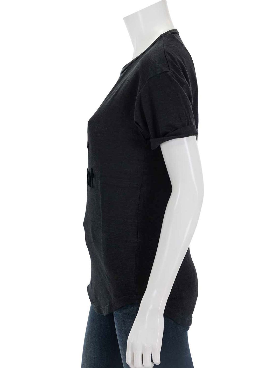 Side view of Isabel Marant Etoile's koldi tee in black.