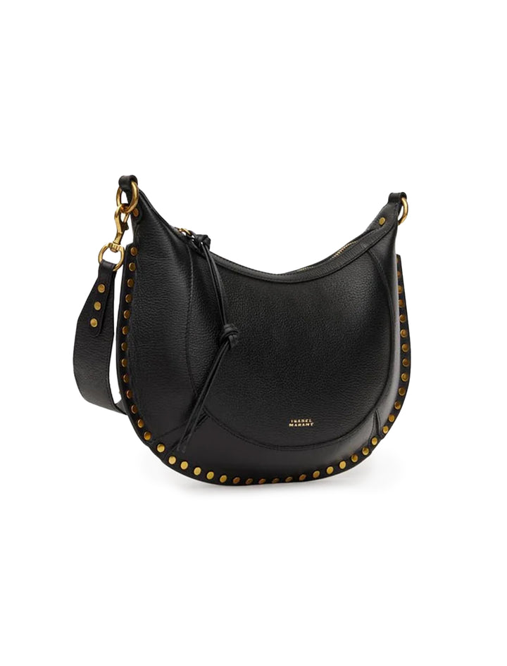 Front angle view of Isabel Marant Etoile's naoko shoulder bag in black.