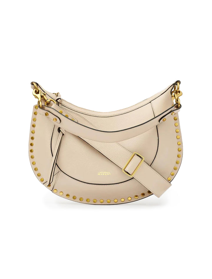 Front view of Isabel marant etoile's naoko shoulder bag in light biege.