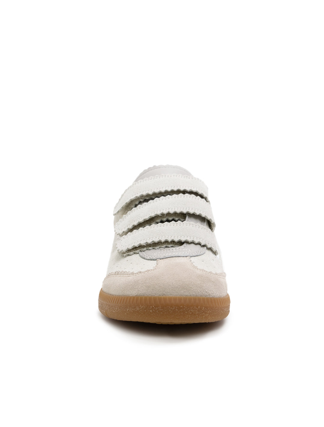 Front view of Isabel Marant Etoile's beth sneakers in ecru.