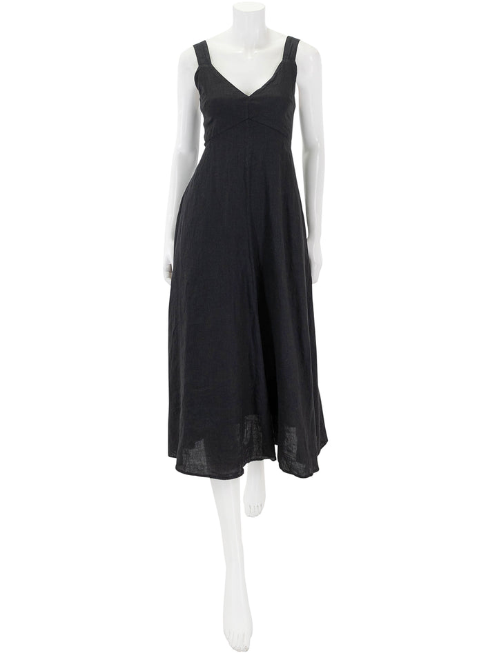 Front view of Alex Mill's Breanna Dress in Black Linen.