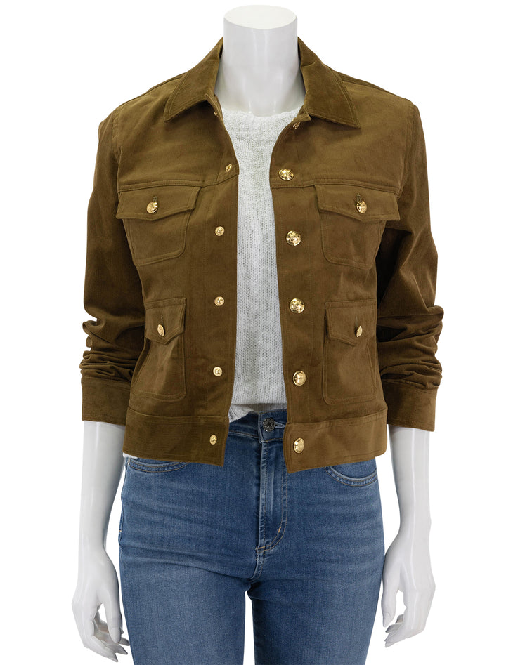 Front view of Nili Lotan's lizeth jacket in camel.