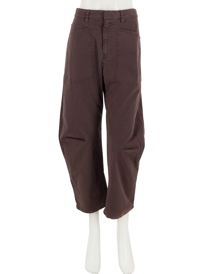 Front view of Nili Lotan's shon pant in oxblood.