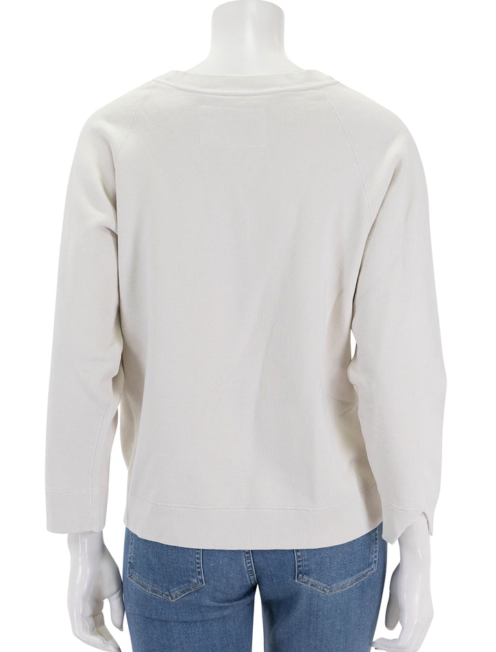 Back view of Nili Lotan's luka scoop neck sweatshirt in chalk.