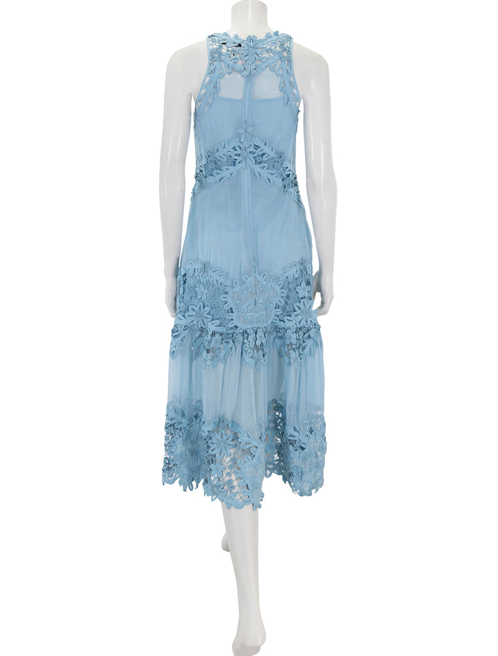 Back view of Sea NY's bente embroidery tank dress in sky.