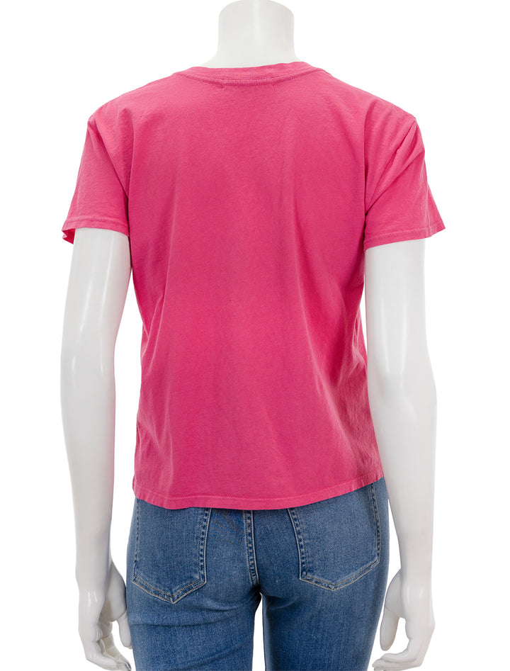 Back view of Perfectwhitetee's harley tee in peony.