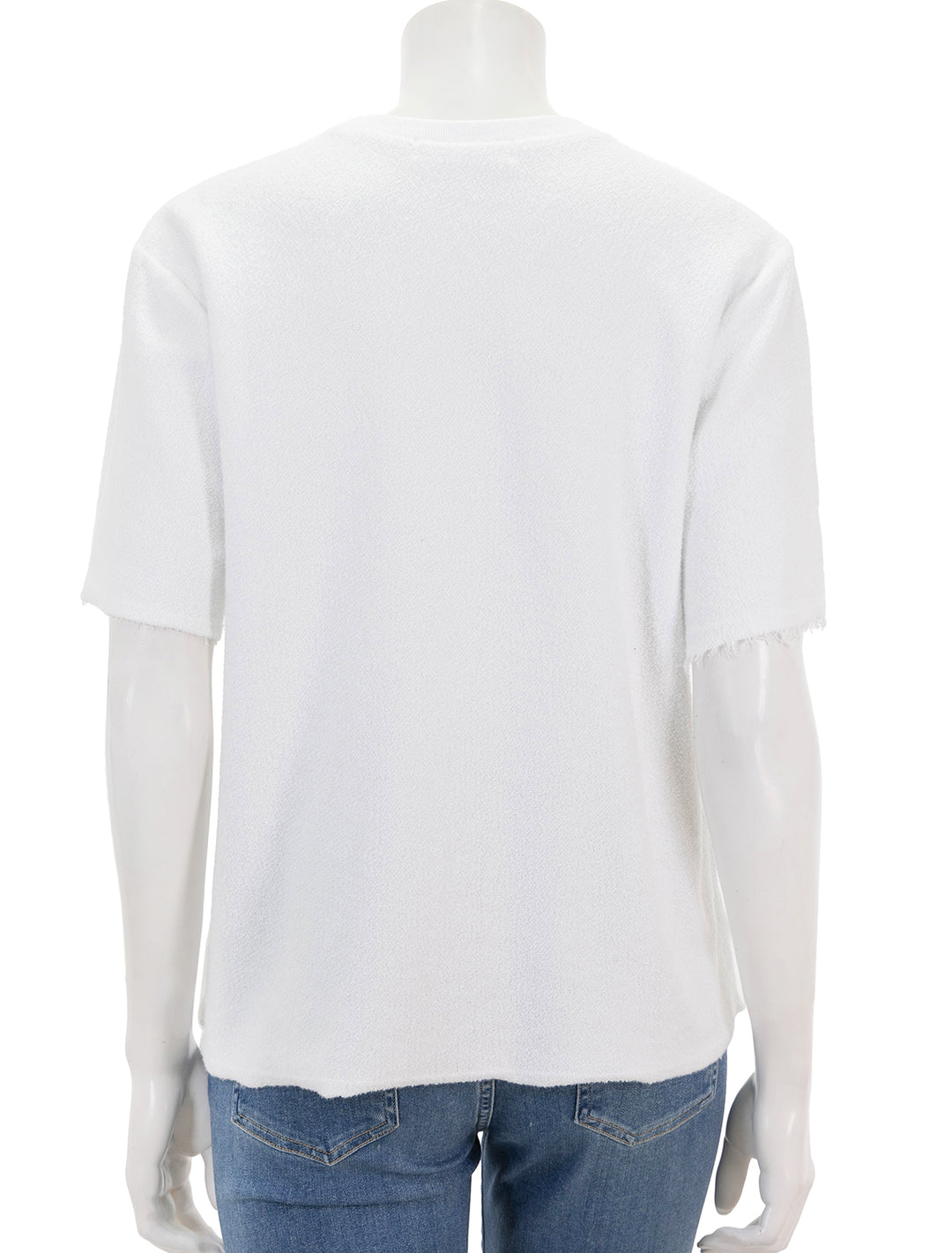 Back view of Perfectwhitetee's demi french terry t-shirt in white.