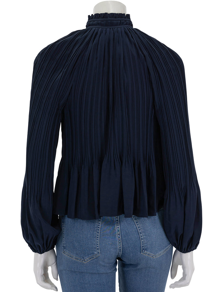 Back view of Veronica Beard's walker top in navy.