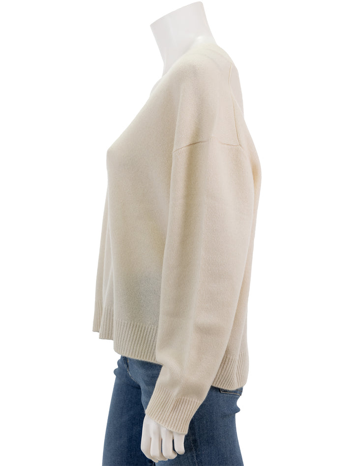 Side view of Anine Bing's lee sweater in ivory.