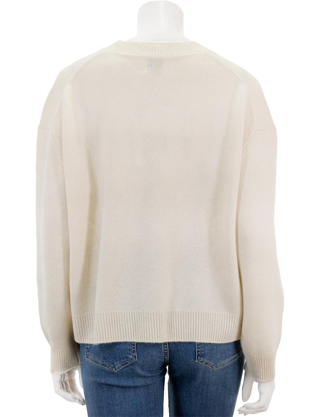 Back view of Anine Bing's lee sweater in ivory.