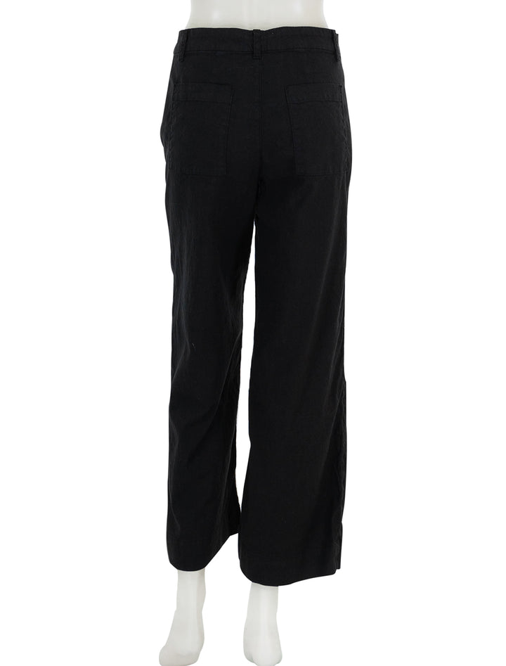 Back view of Frank & Eileen's wexford trousers in black.