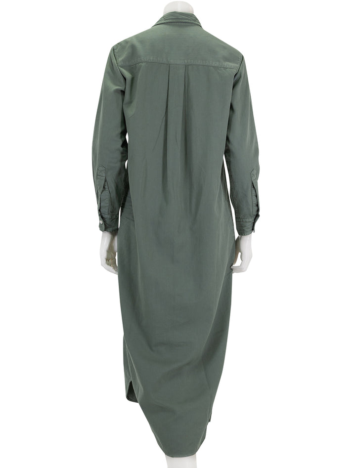 Back view of Frank & Eileen's rory maxi shirtdress in thyme.