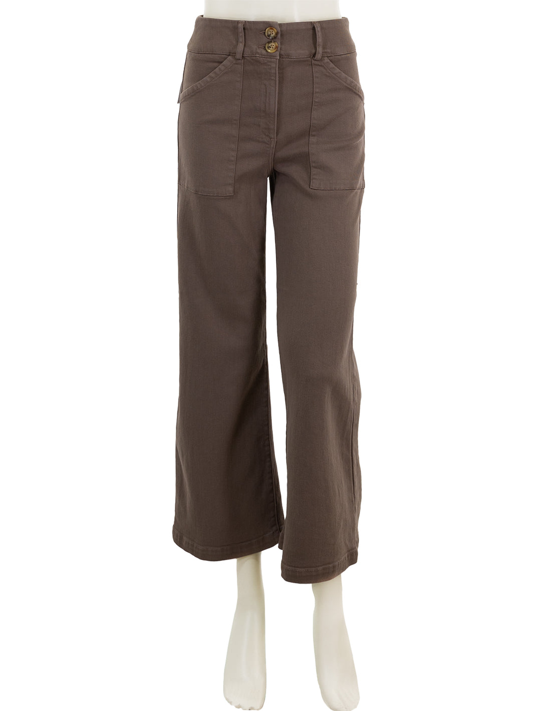 Front view of Self Contrast's aria pants in terra.