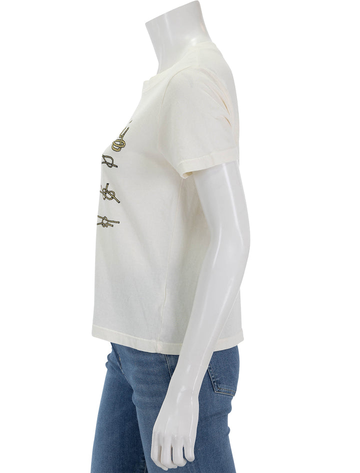 Side view of ASKK NY's classic tee in knotty.