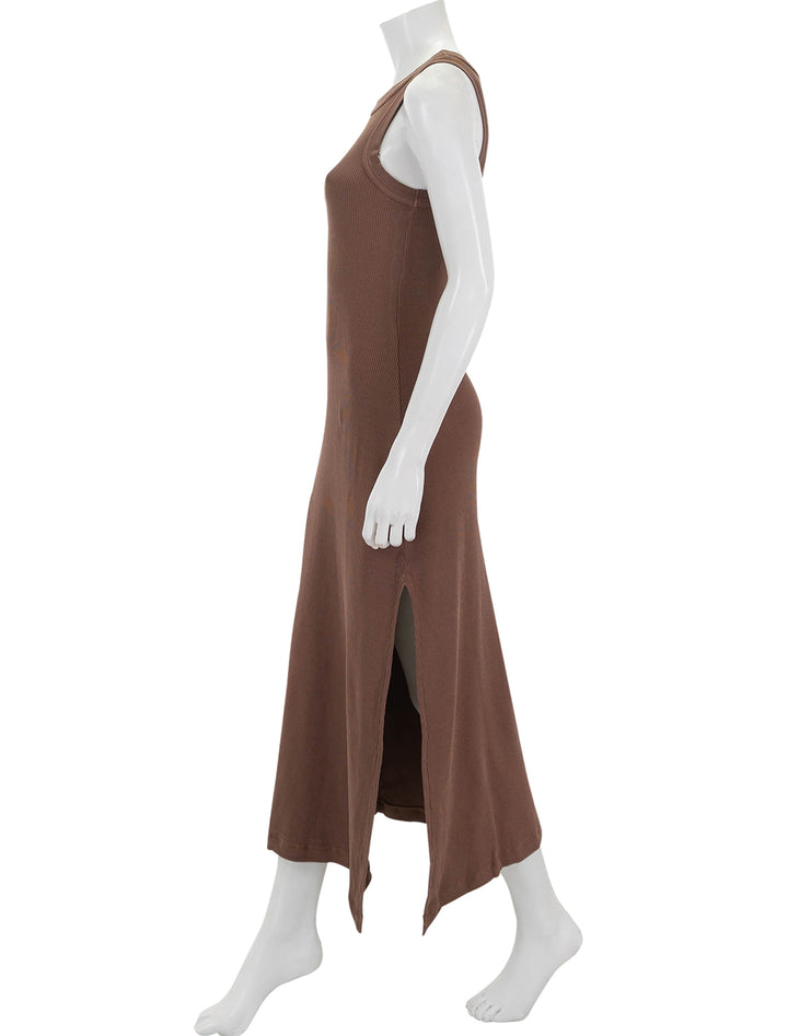 Side view of Citizens of Humanity's isabel tank dress in mink.