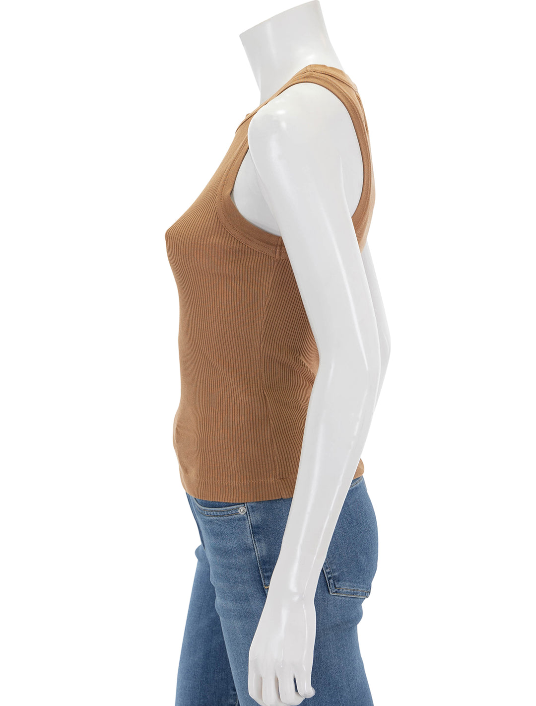 Side view of Citizens of Humanity's isabel rib tank in topaz.