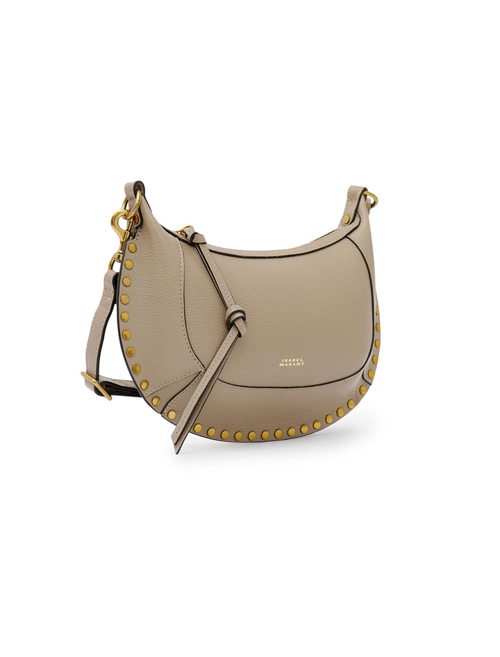 Front angle view of Isabel Marant Etoile's oksan moon in taupe.