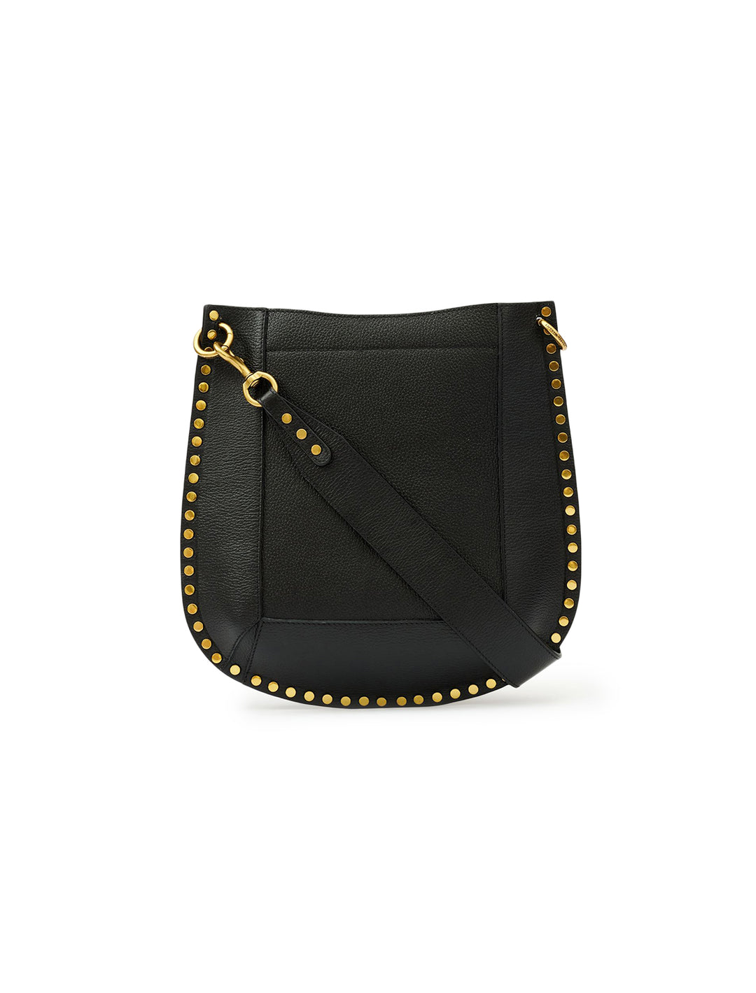 Back view of Isabel Marant Etoile's oksan grained leather shoulder bag in black.