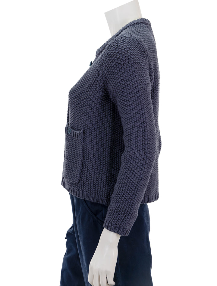 Side view of Splendid's andrea cropped in ash navy.