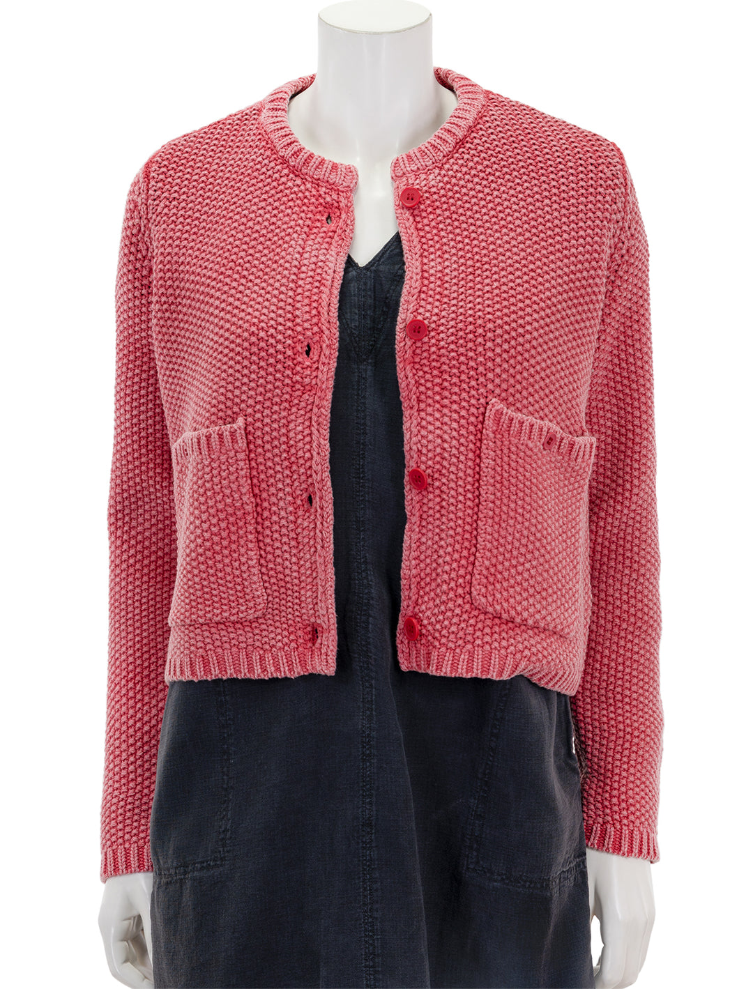 Front view of Splendid's andrea cropped cardigan in rossa.