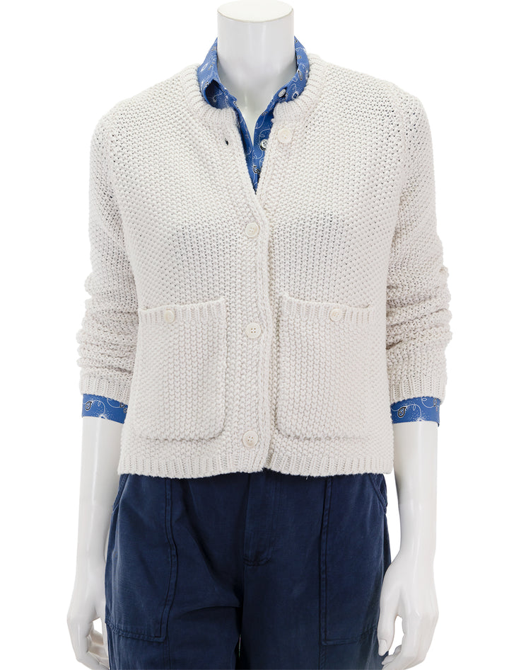 Front view of Splendid's andrea cropped cardigan in moonstone.