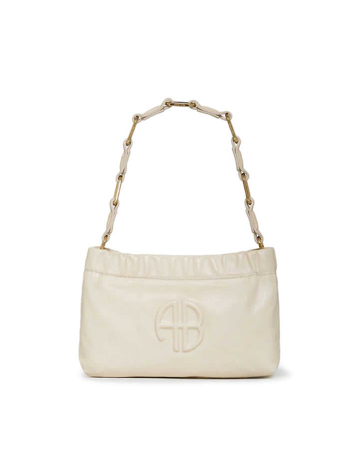 Front view of Anine Bing's small kate shoulder bag in ivory.