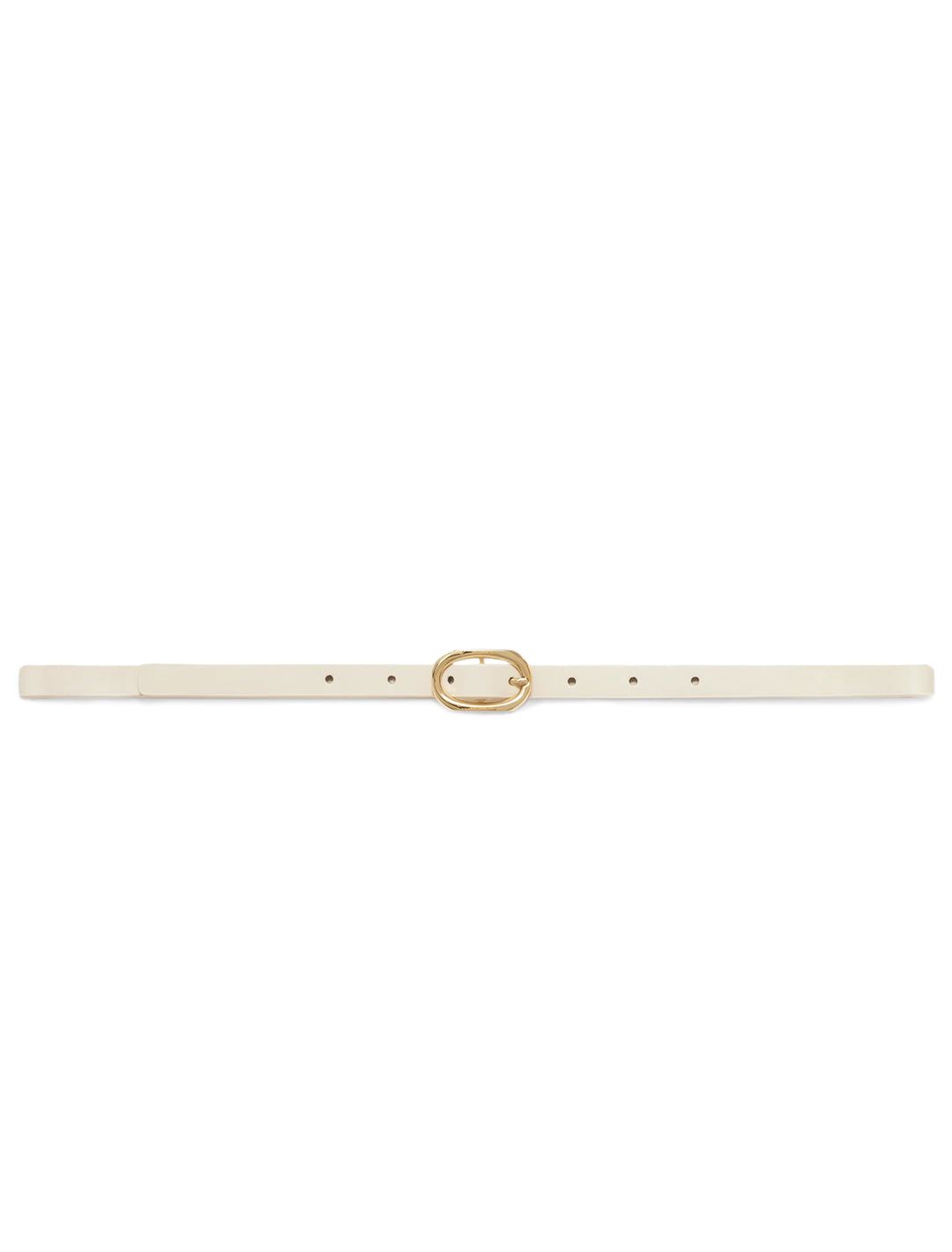 Front view of Anine Bing's mini signature belt in ivory.