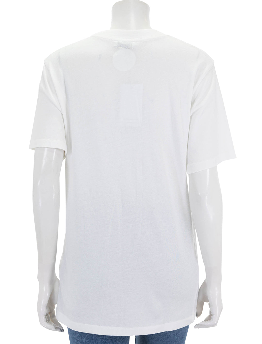 Back view of Anine Bing's lili letterman tee in off white.