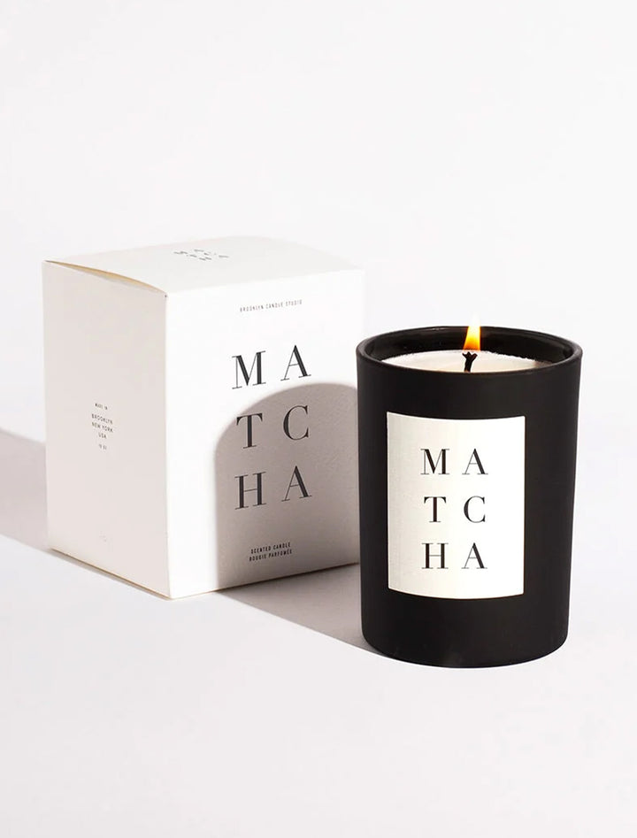 Packaging photo of Brooklyn Candle Studio's NOIR matcha candle.
